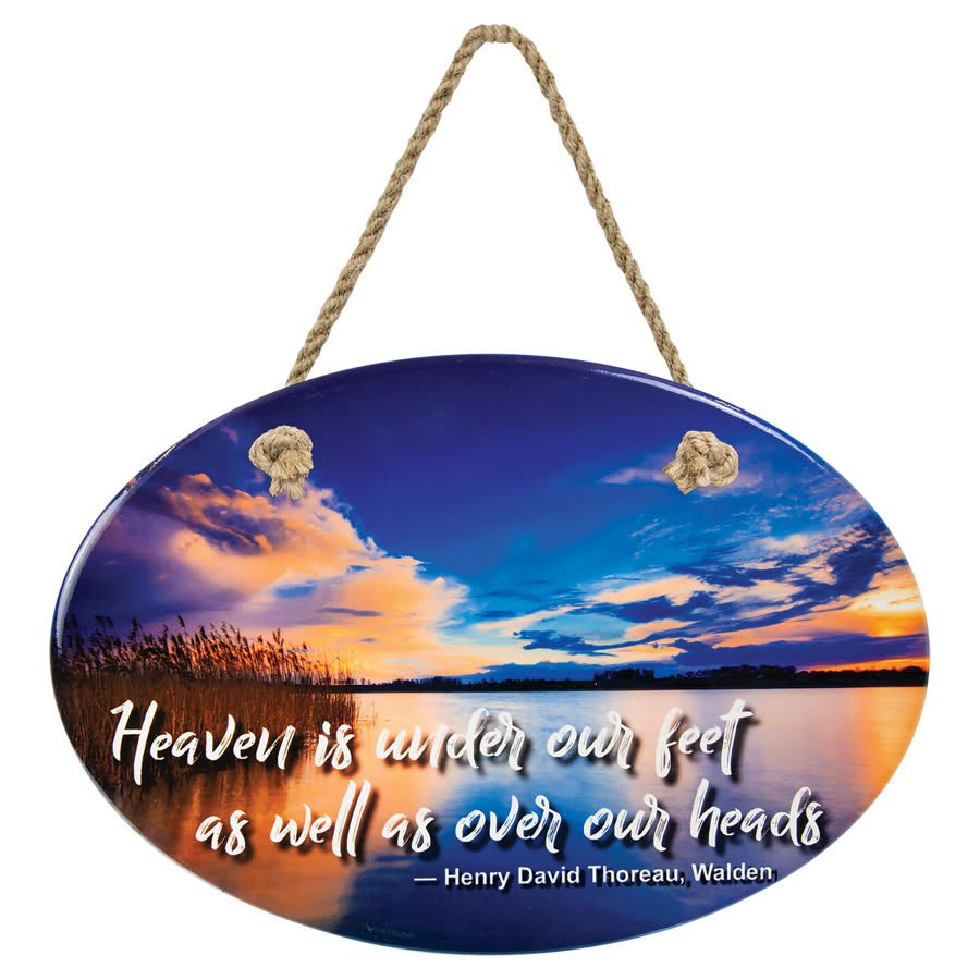 Oval Ceramic Wall Decor with String 8 3/4" x 6"
