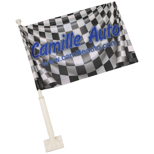12" x 8" Customizable Car Flag with Pole Set